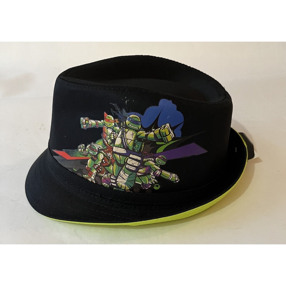 Teenage Mutant Ninja Turtles Fedora Hat Youth One Size Black Nickelodeon NWT